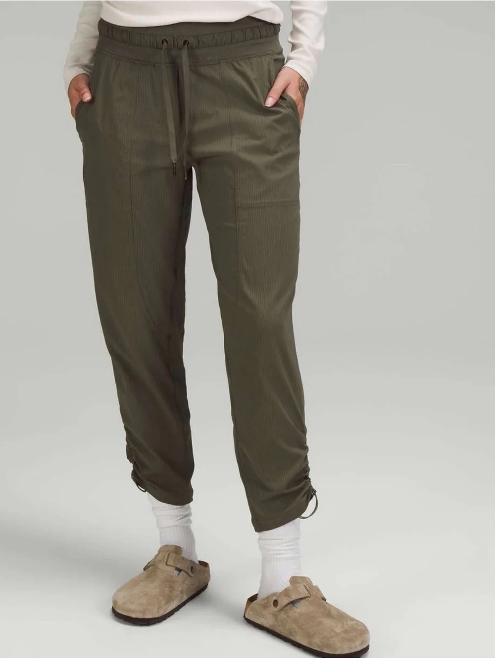 NWT Lululemon Dance Studio MR Crop Olive